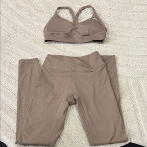 Oner Active Taupe Sports Bra and Leggings Set